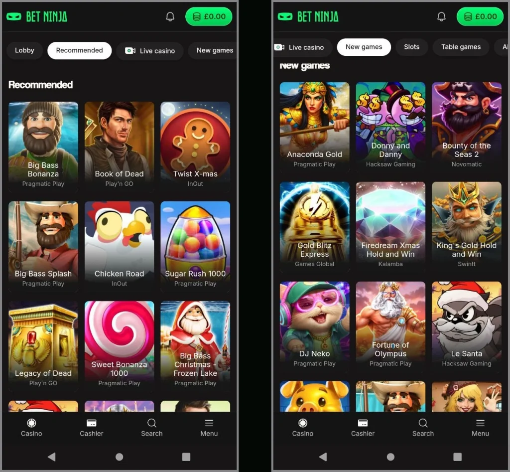 Complete collection of all slot machines at BetNinja